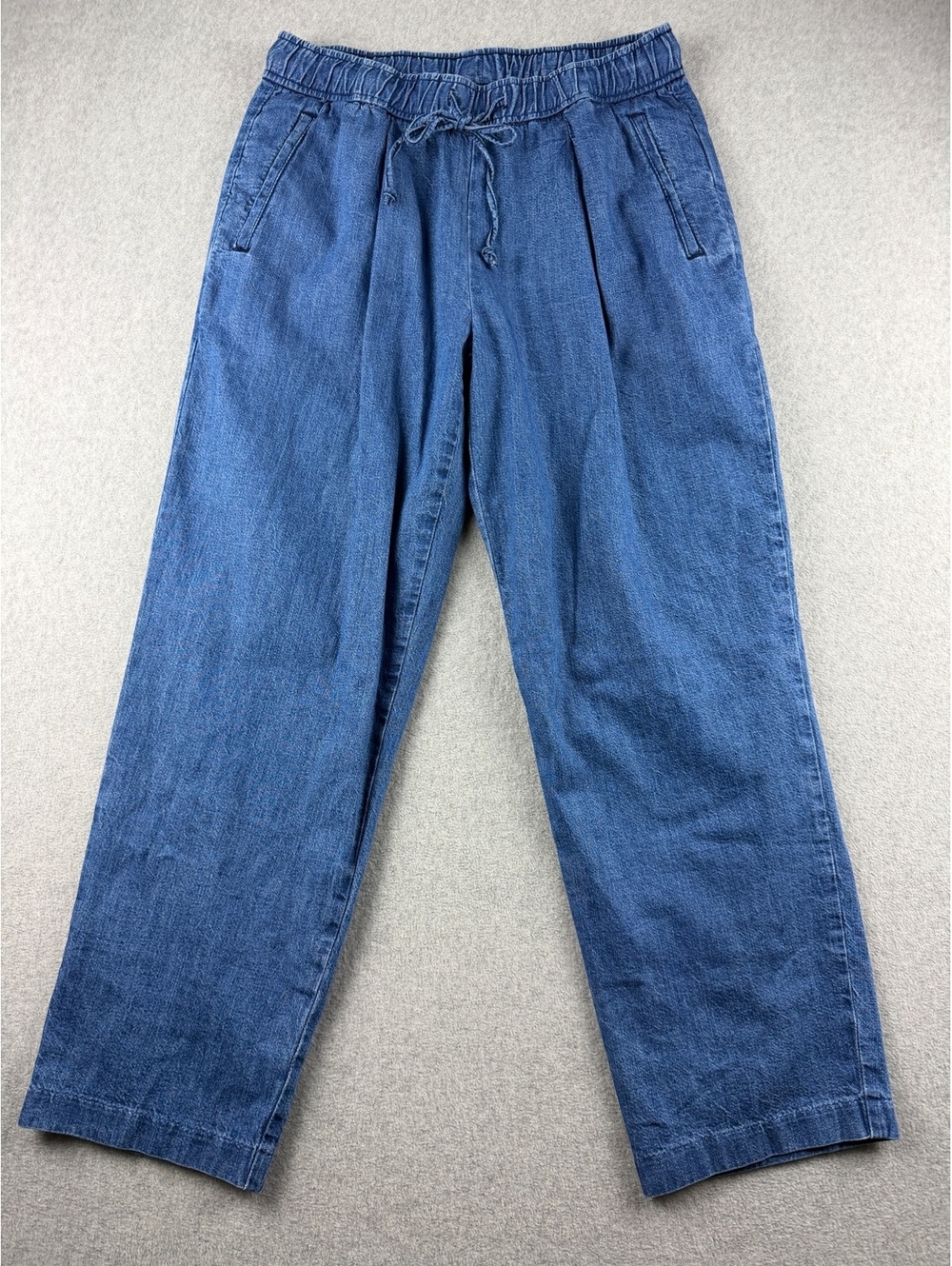 Old Navy Billie High Rise Denim Pants Women M Pull On Drawstring Dark Wash
